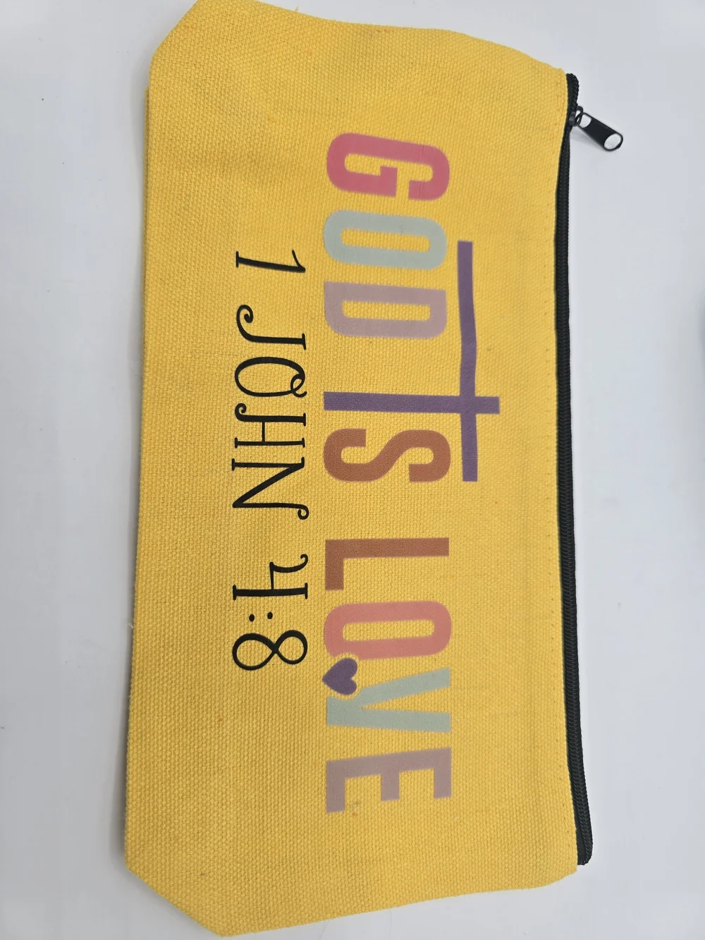 3 Pack Faith-Themed Yellow & Blue Cosmetic Or Pencil Pouches - Unbranded - New